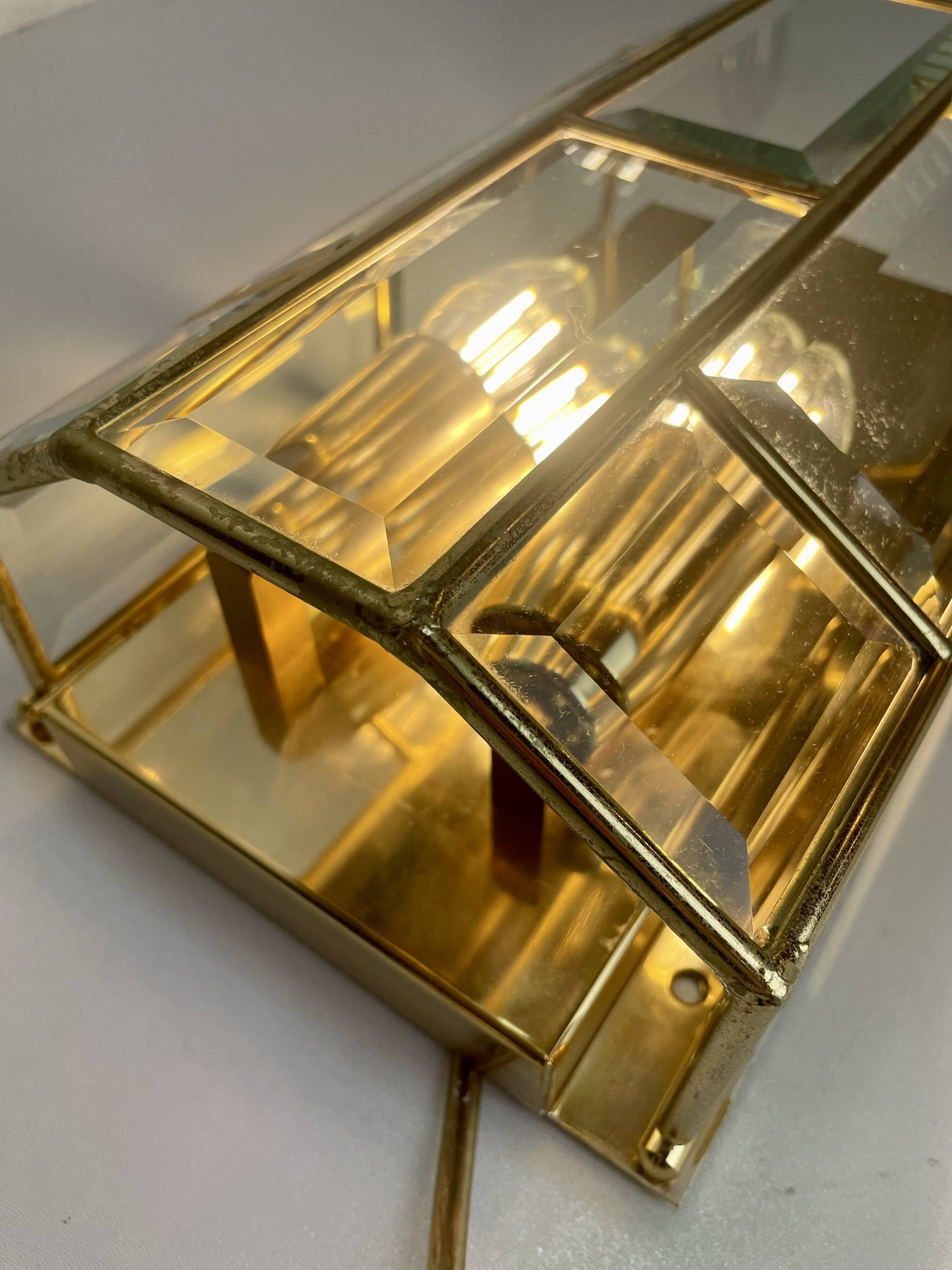 Italian brass wall lights, 1980s