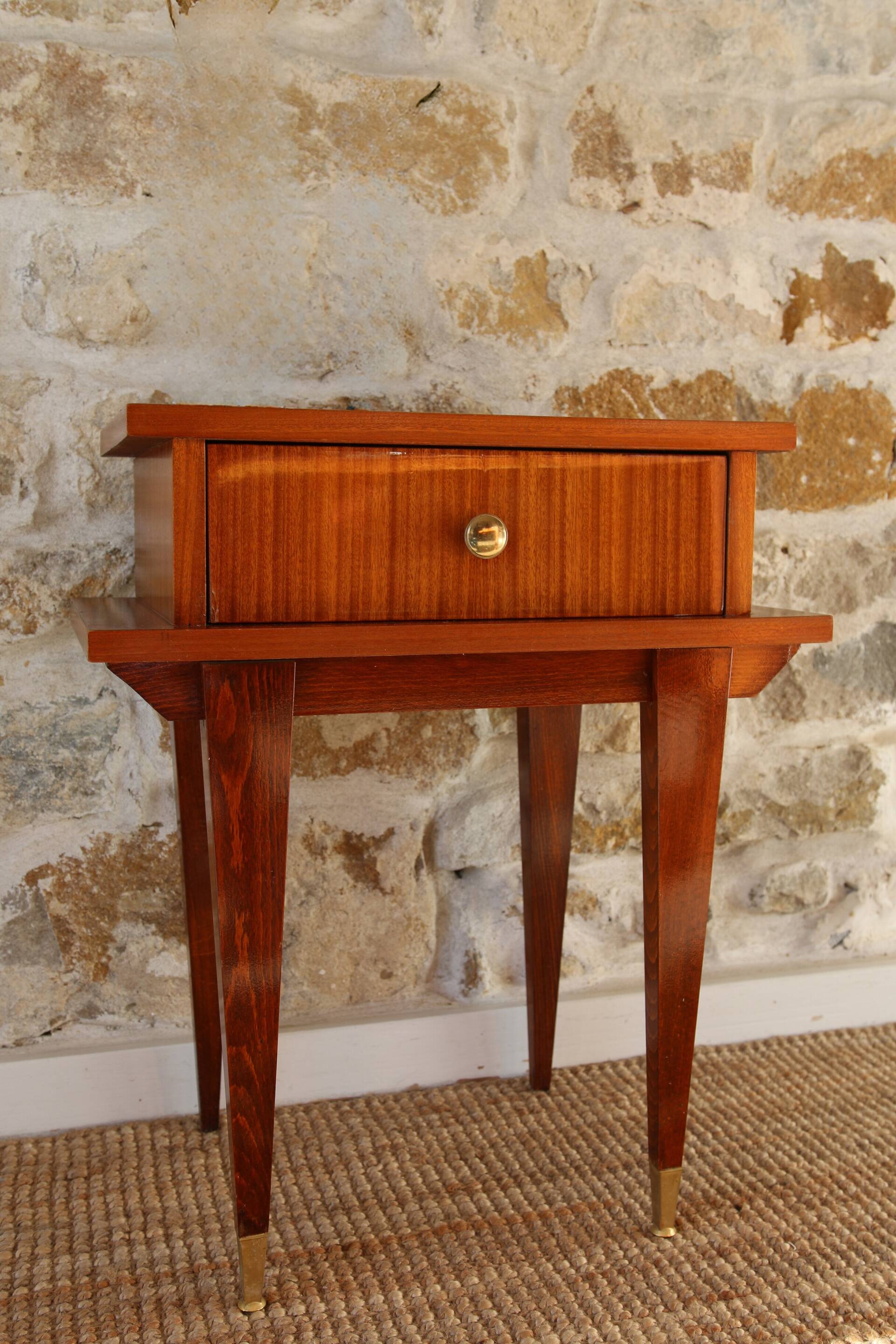 Bedside table or sofa end table in wood veneer, Scandinavian style, 1960s-1970s