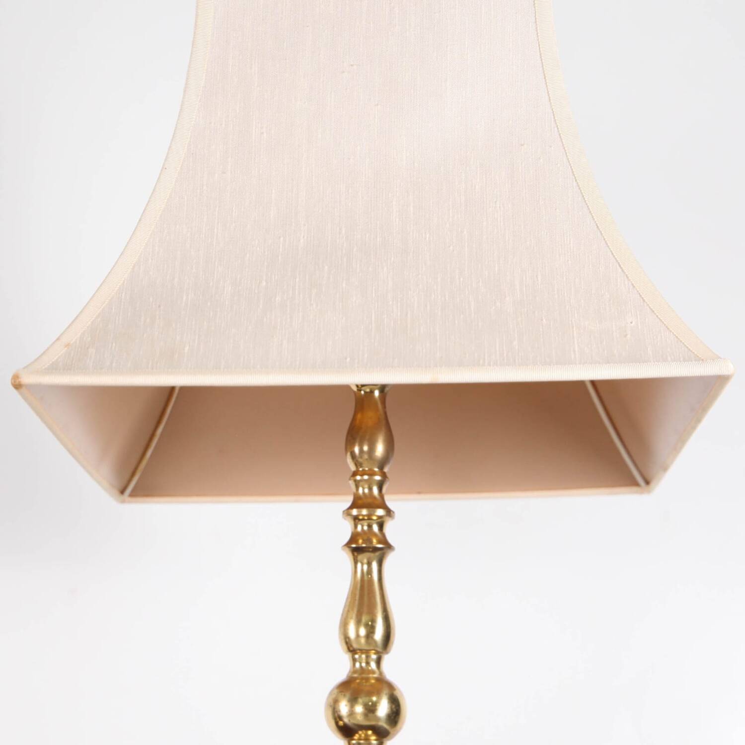 Pair of large brass lamps