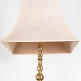 Pair of large brass lamps