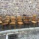 Set of 20 chairs bistro coffee wood curved vintage