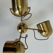 Brass ceiling light with 3 adjustable spotlights by Florian Schulz, Germany, 1970s