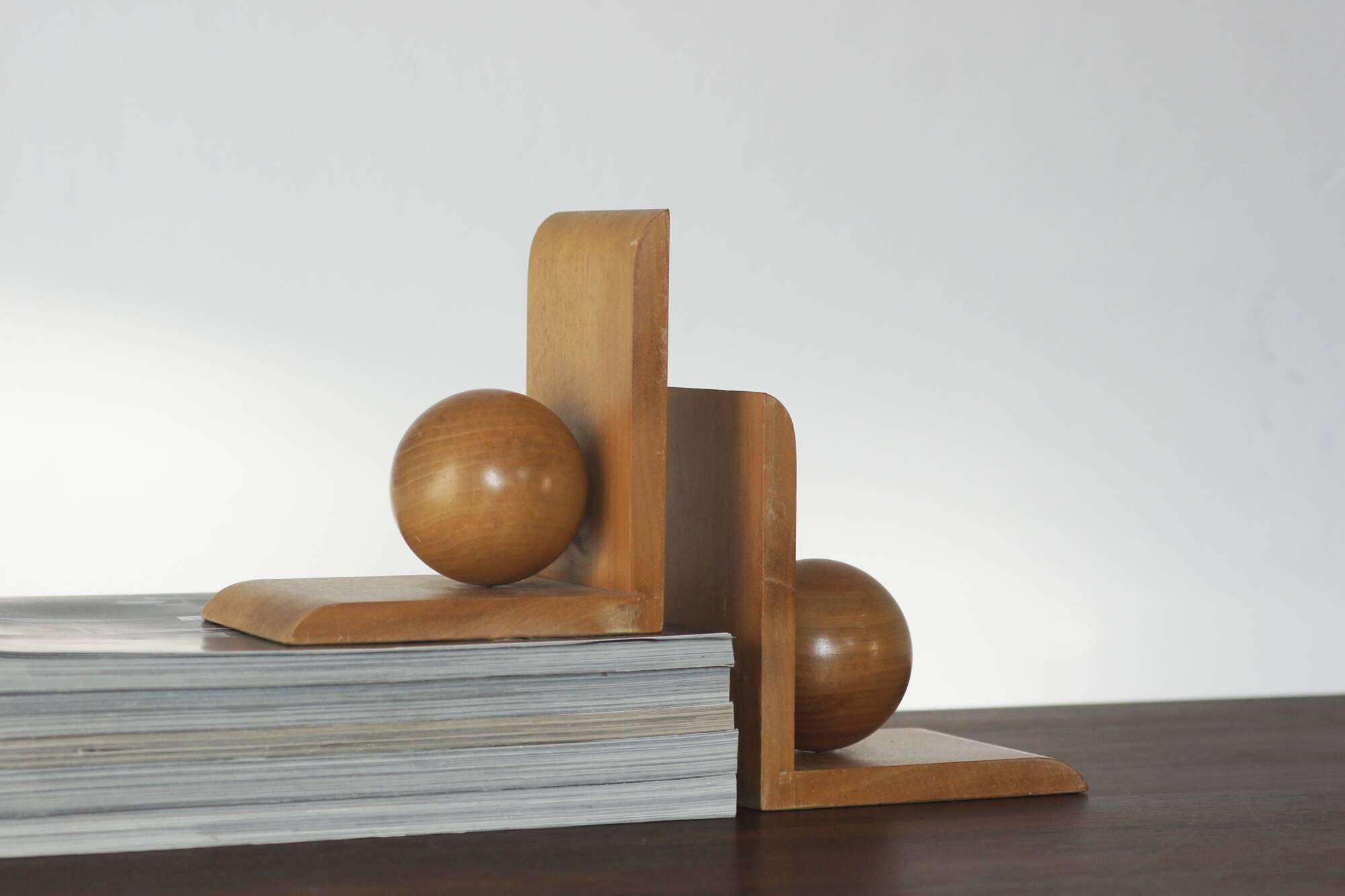 Mid-Century Modern Wooden Bookends, 1960s, Set of 2