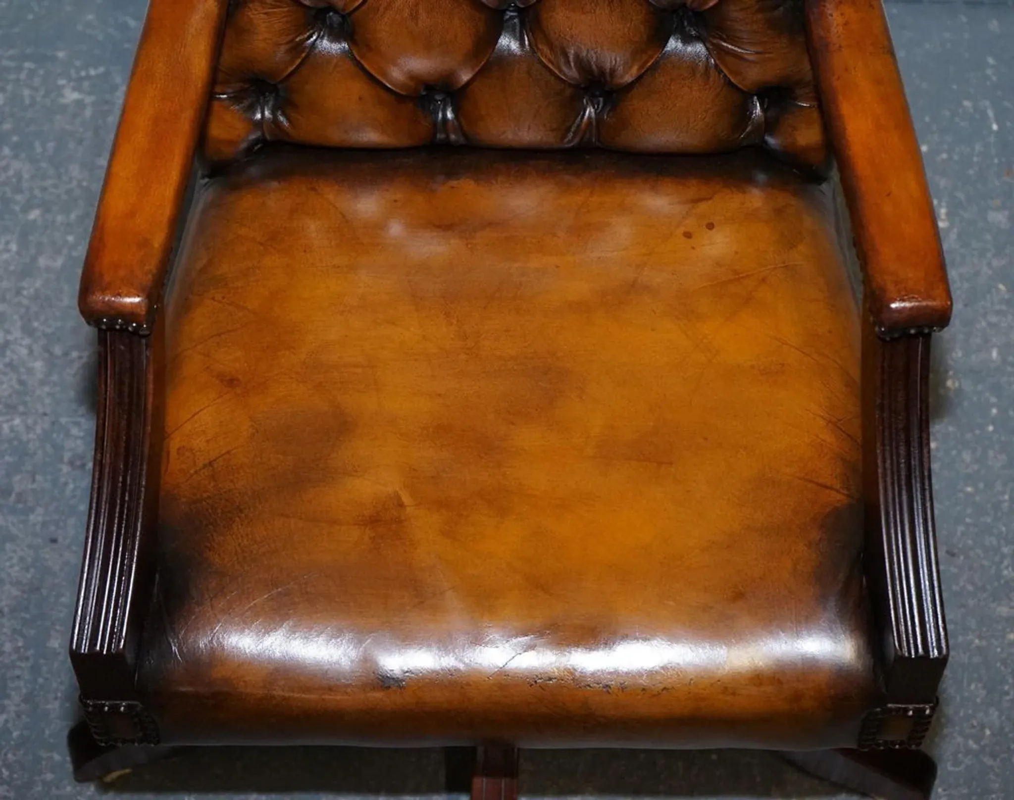 Chesterfield Director's Chair in Brown Cigar Leather