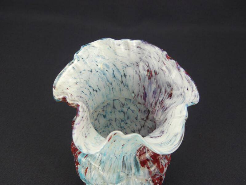 Clichy, Legras, glass vase with tufted decoration