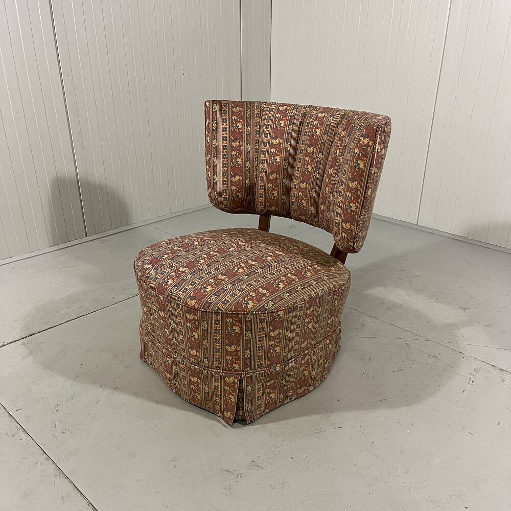 Chauffeuse scandinave en tissu, années 1950
