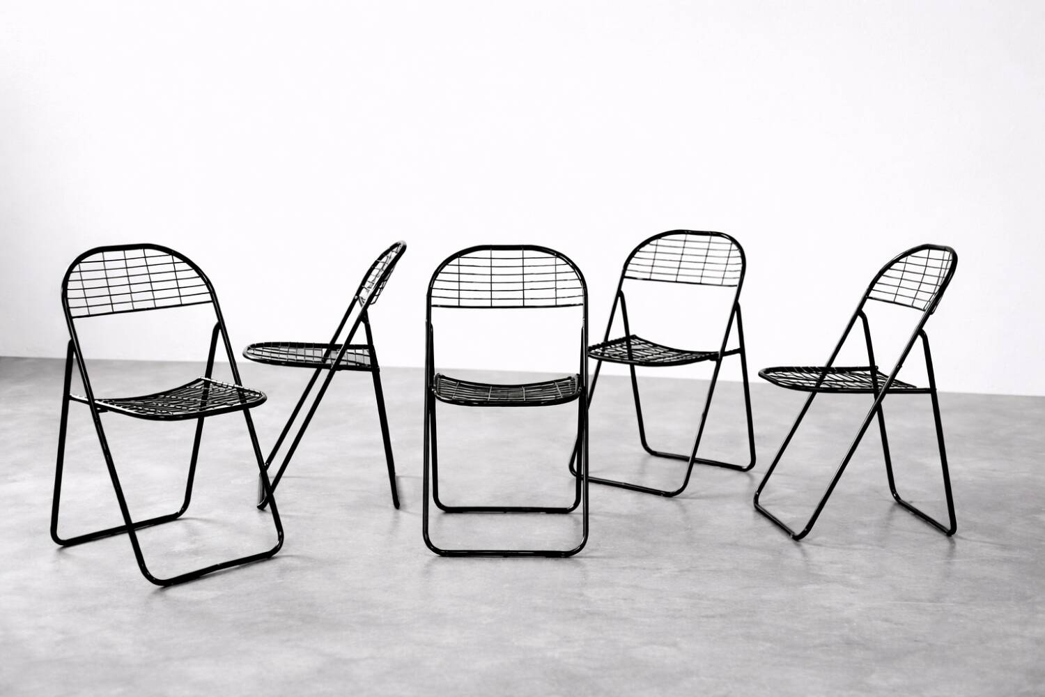 Vintage Mid-Century Modern Minimalist Black Metal Åland Chair from Ikea