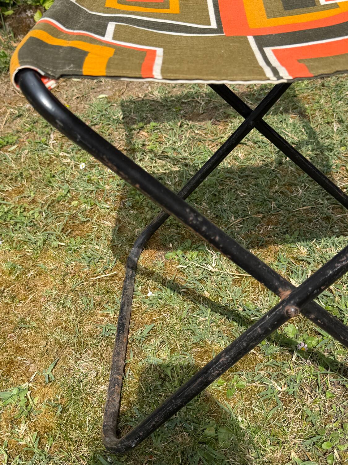 Pair of vintage folding camping chairs - BHV Paris (1970s)