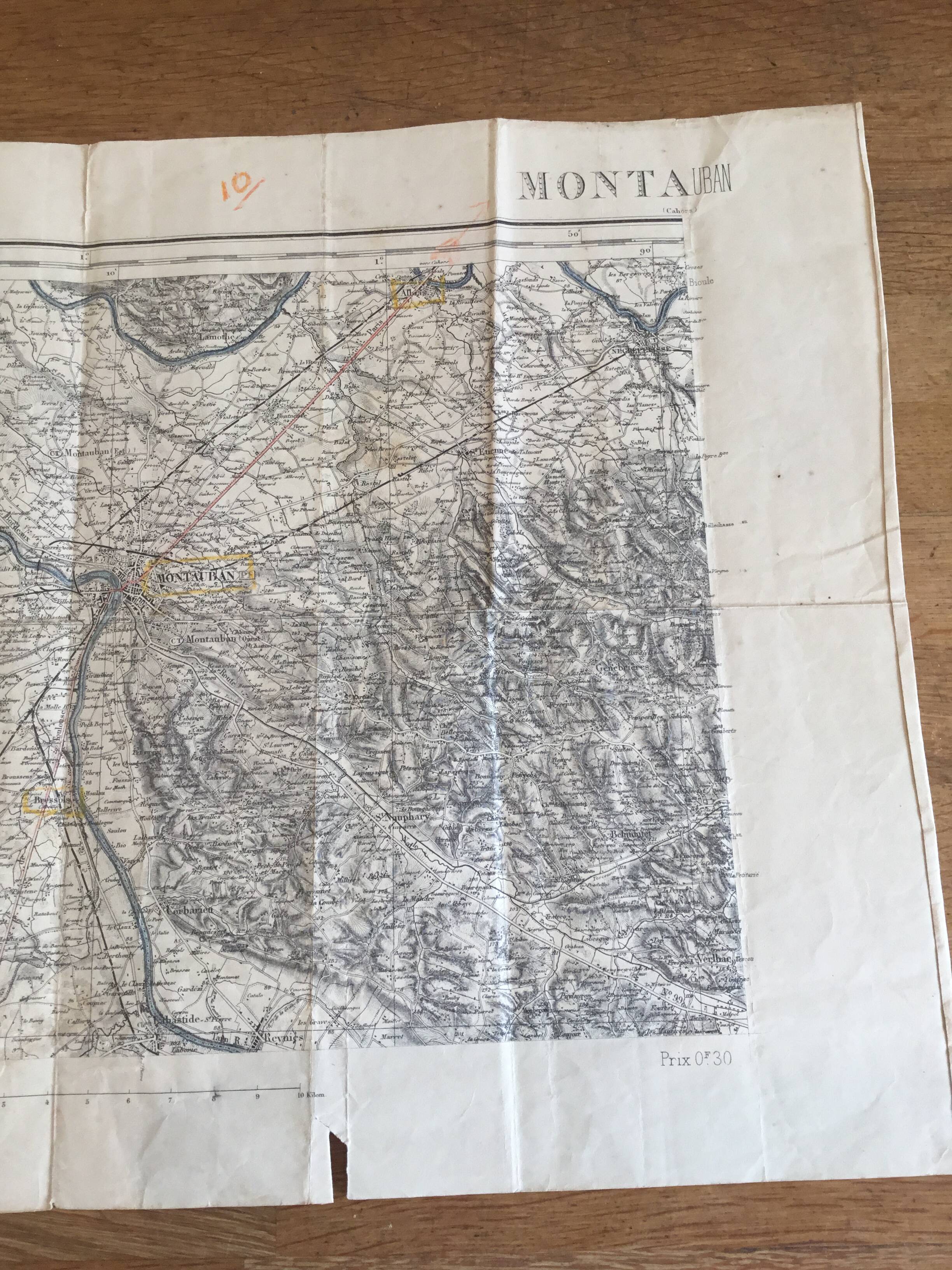 Old map of Montauban