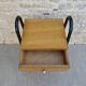 Wooden and metal boarding bedside table, 60s