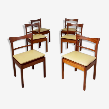 Lot de 6 chaises de salle à manger danoises en teck