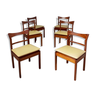 Lot de 6 chaises de salle à manger danoises en teck