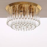 Big J.T. Kalmar Murano Raindrop hanging lamp, 1970 Austria.