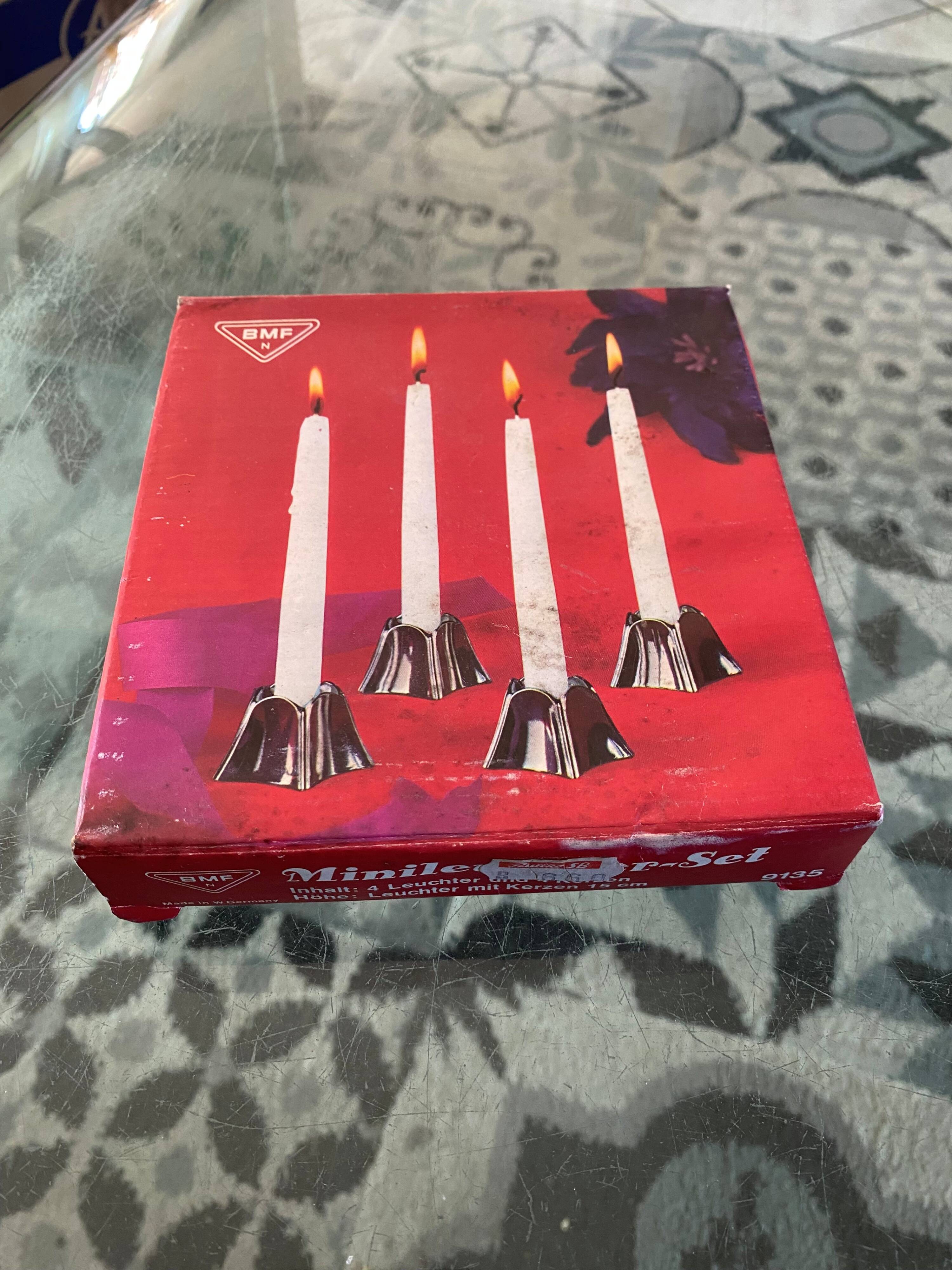 Set of 4 Minileuchter candlesticks BMF style Nagel vintage 1970