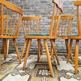 Set of 8 Baumann model bistro chairs with bars 1970