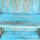 Blue wooden showcase