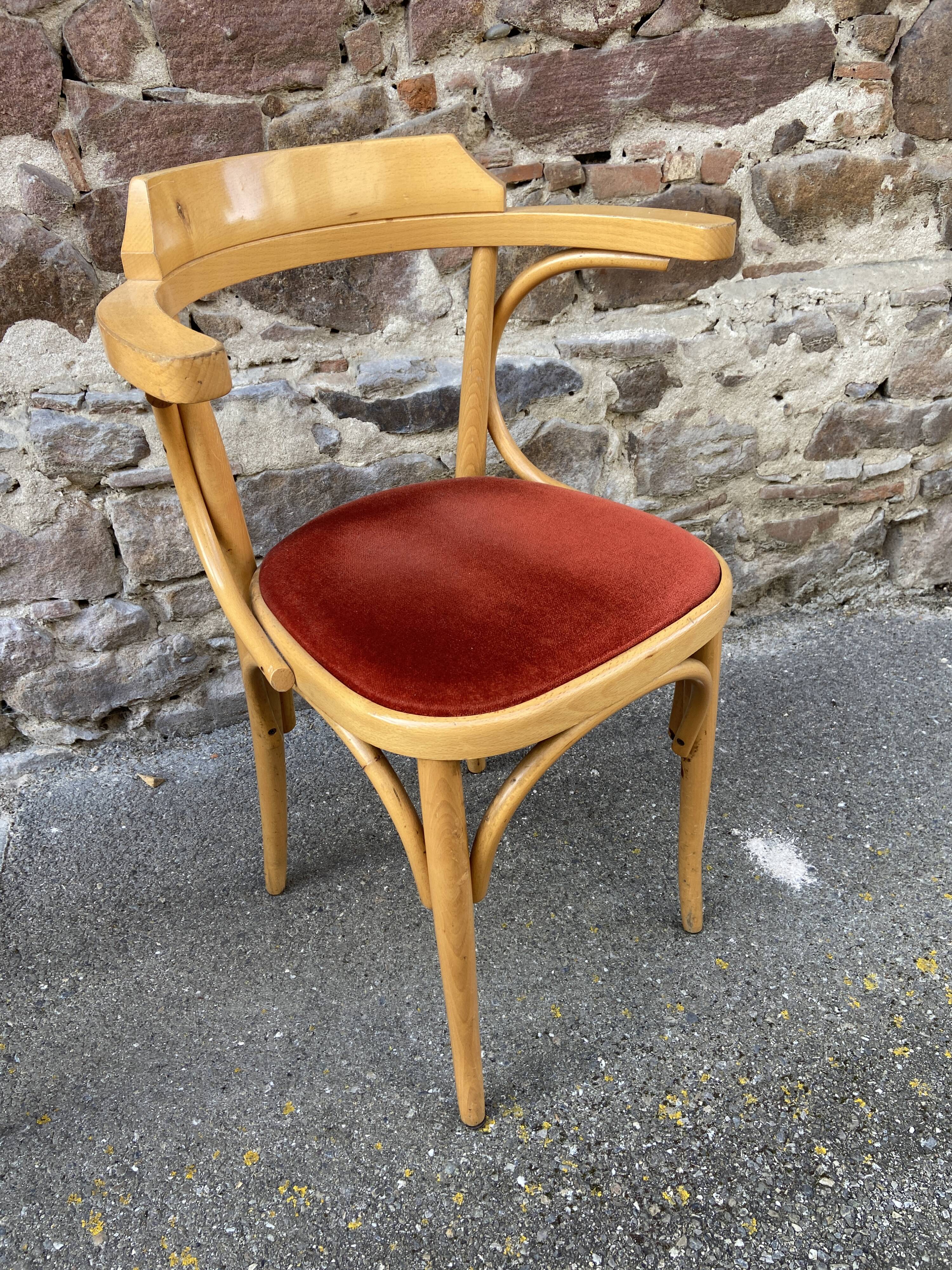 4 chairs Bentwood restaurant armchairs vintage 80s French bistro bentwood a