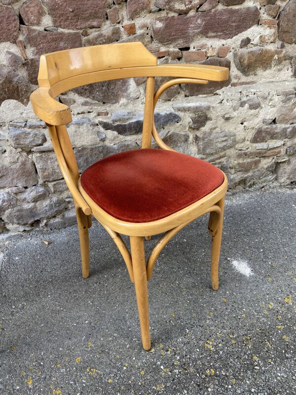 4 chaises Fauteuils restaurant bois courbé vintage 80s French bistro bentwood a