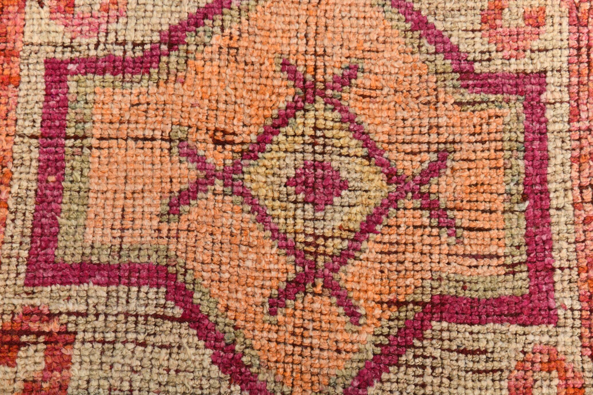 3x11 Pale Orange & Vintage Runner Rug, Handmade Orientel Runner, 96x338Cm