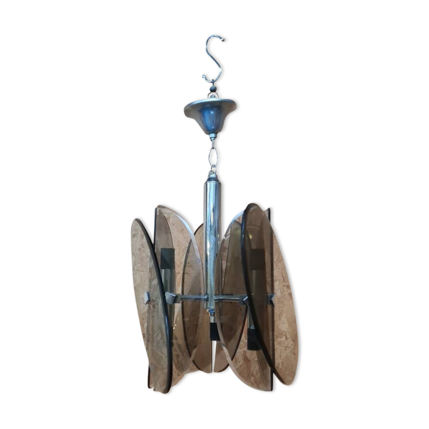 De Veca Chandelier in Smoked Murano Glass