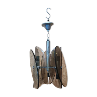 De Veca Chandelier in Smoked Murano Glass
