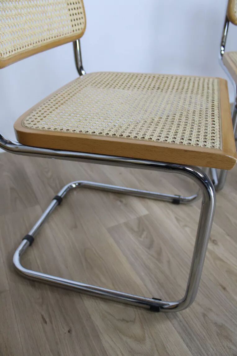 Lot de 6 chaises Cesca B32 d'après Marcel Breuer, Italie