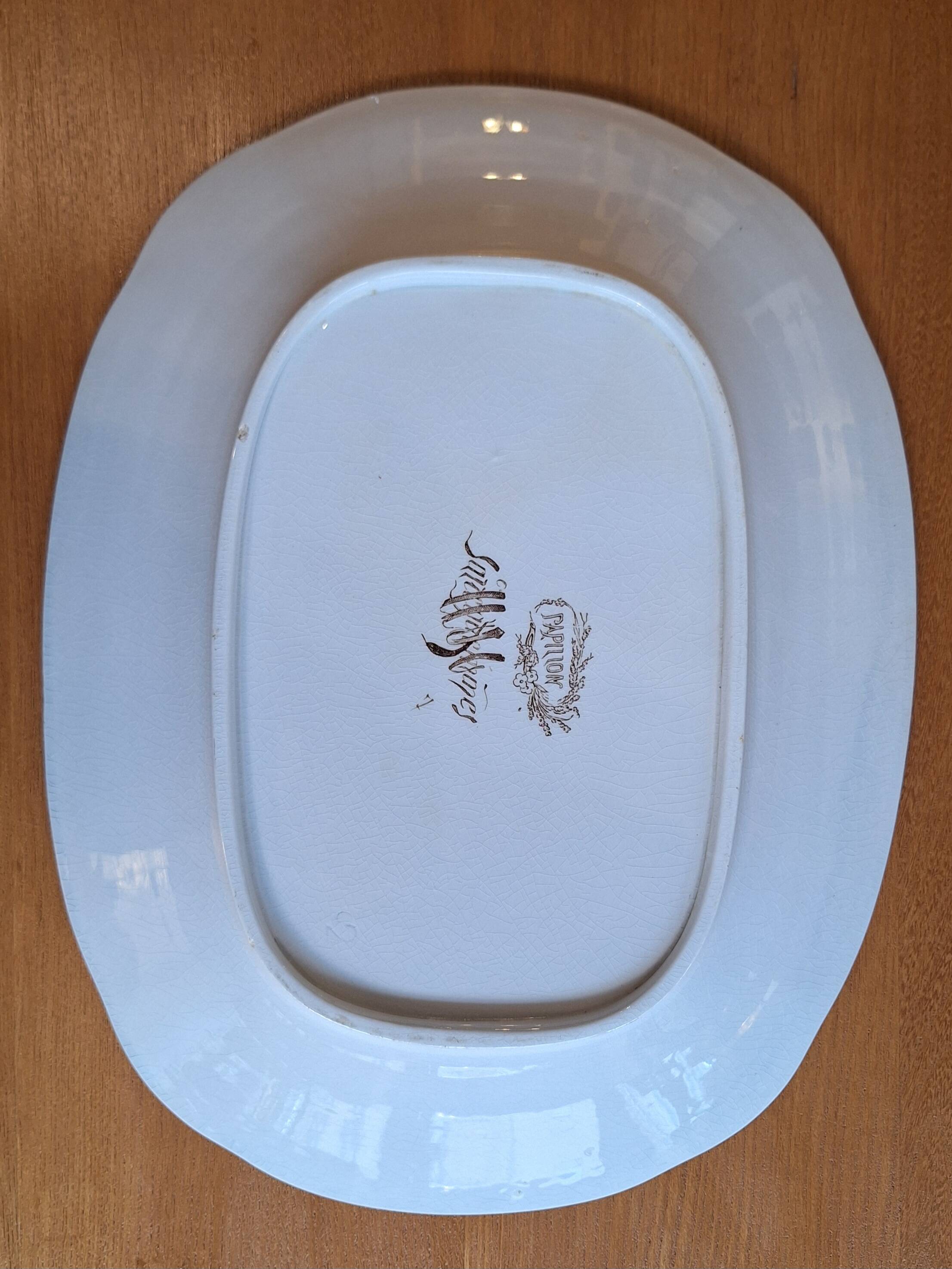 Large Serving Dish for Appetisers Sarreguemines Butterfly Decor