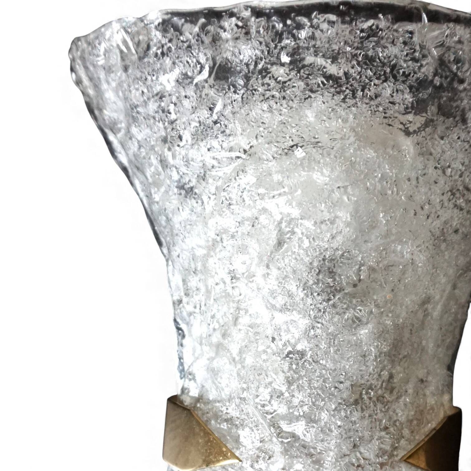 Hillebrand Murano ice glass wall lamp by Egon Hillebrand, 1960