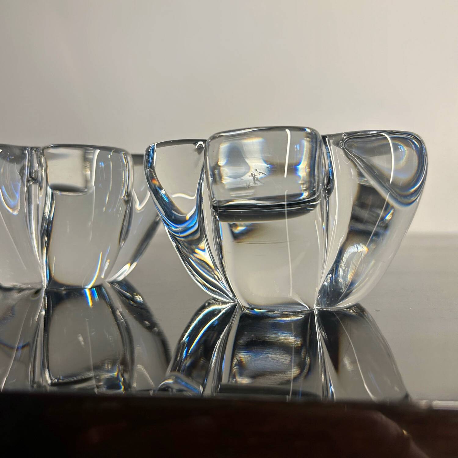 Daum crystal candle holders from the 60s