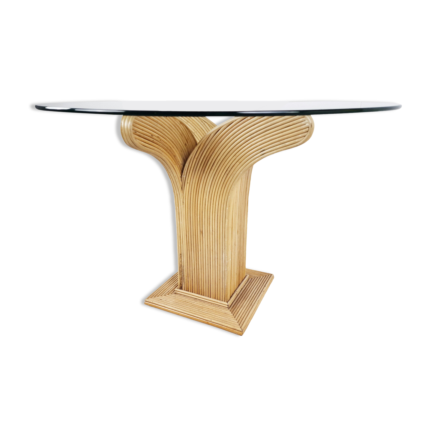 Bamboo dining table by Vivai Del sud, 1970s