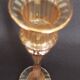 Vintage Murano transparent glass candle holder with gold threads