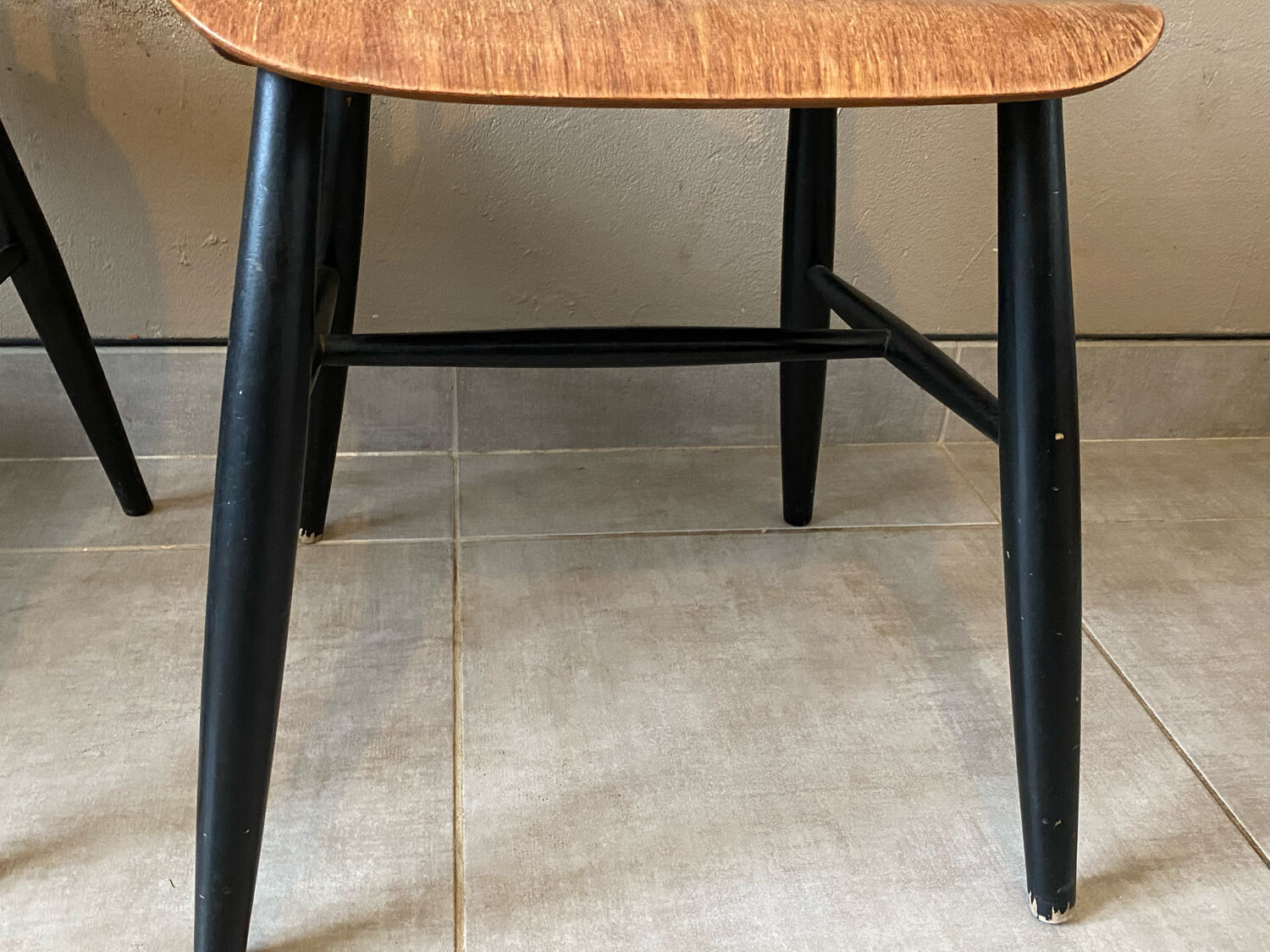 3 vintage Fanett chairs, Tapiovaara model, Stol Kamnik edition