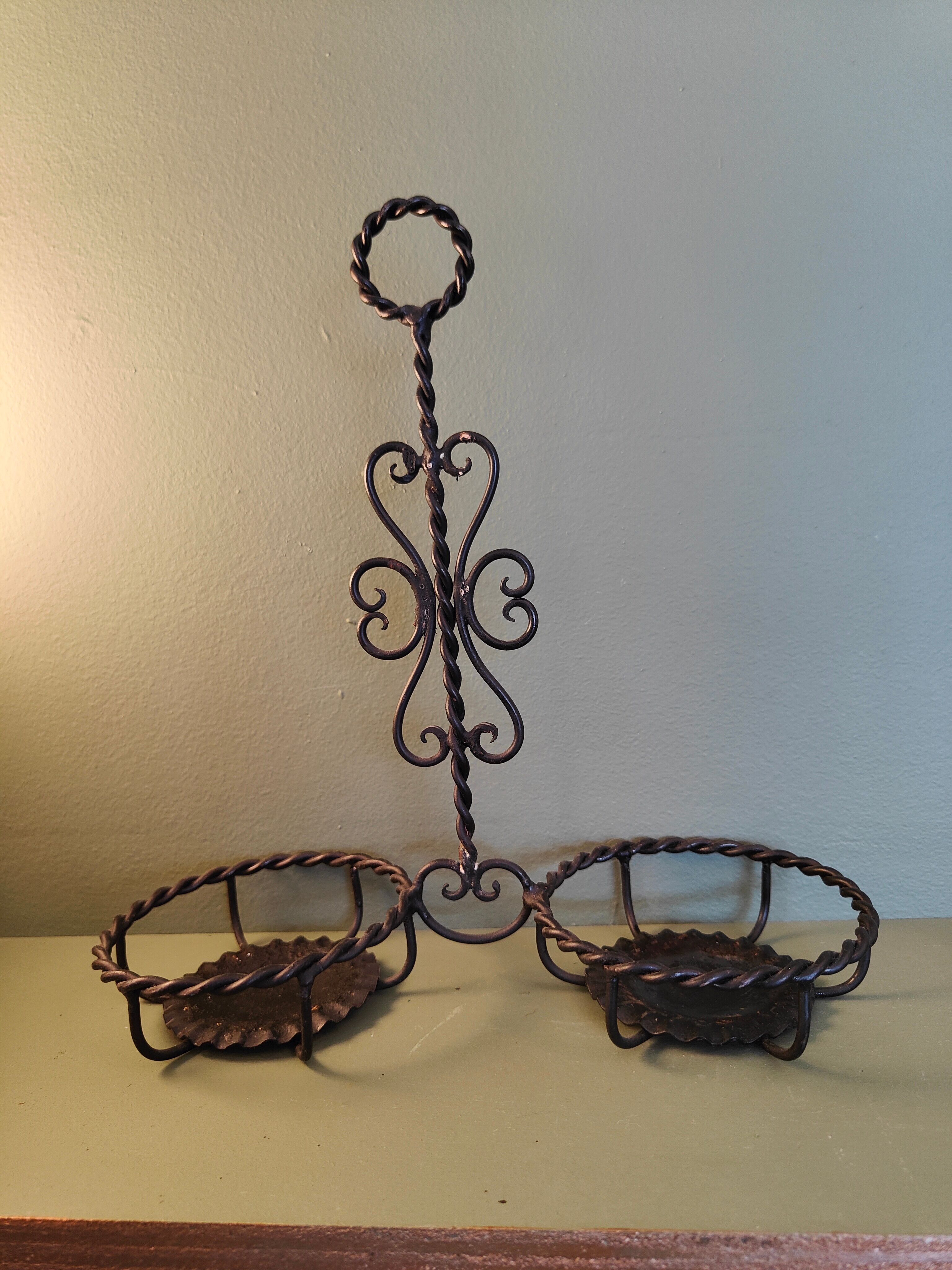 Brown glass vinegar cruet