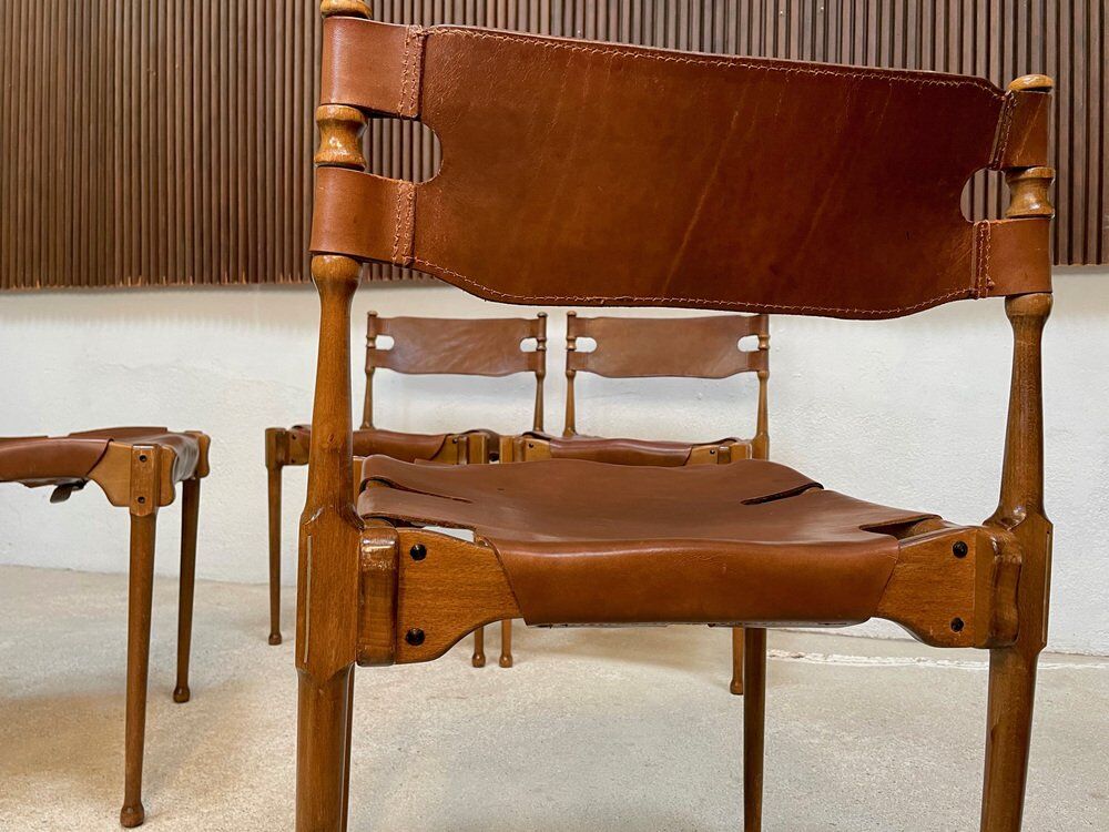 Montreal leather dining chairs by Frei Otto, Germany 1967, Set of 4