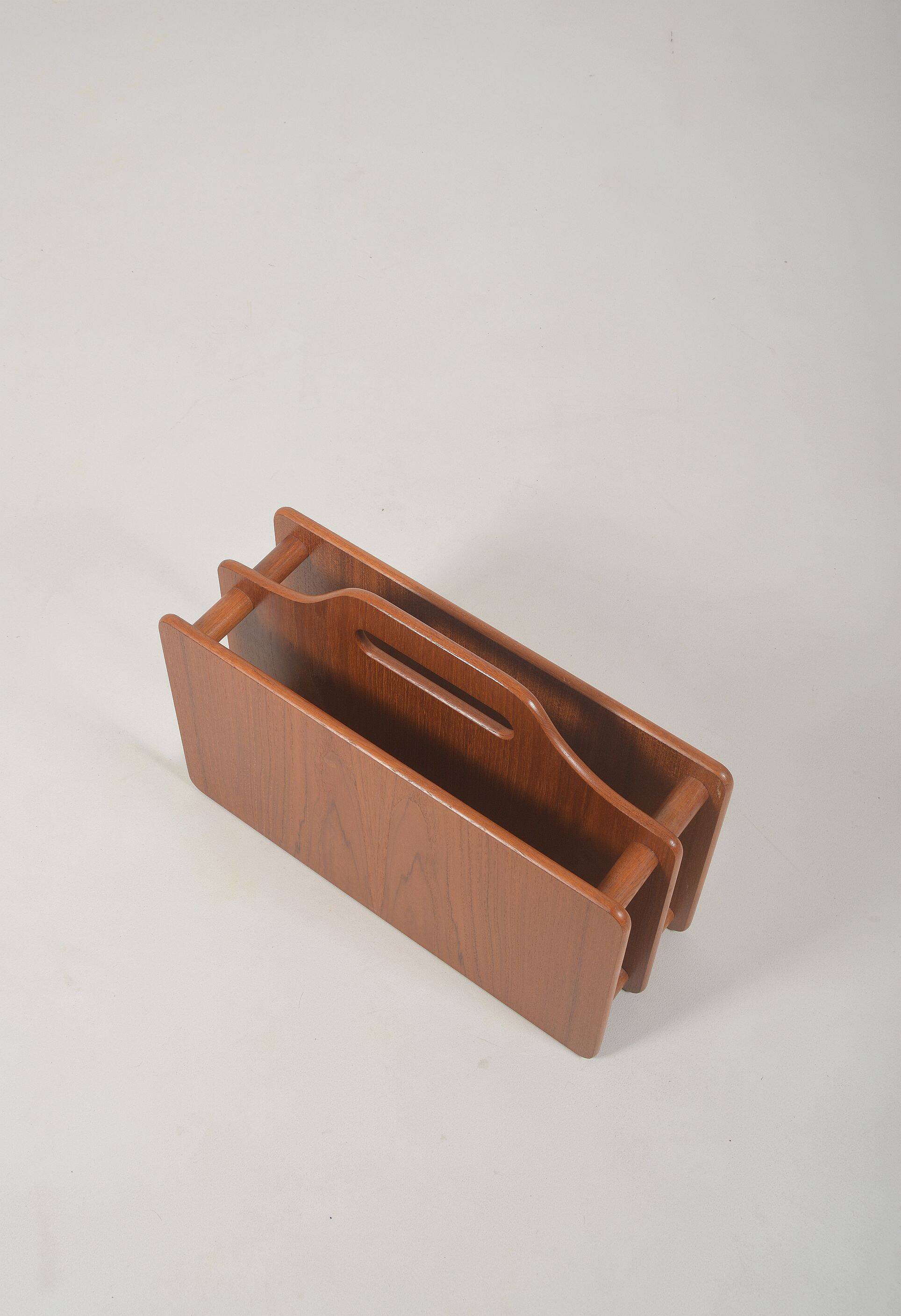 Danish magazine holder in solid teak, 1970s