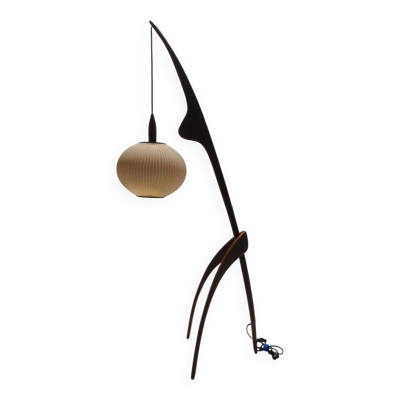 Lampe sur pied Mante religieuse par Rispal, France, années 1950