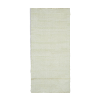 Tapis kilim de chanvre blanc nomade des années 1980 185 cm x 394 cm kilim en chanvre blanc