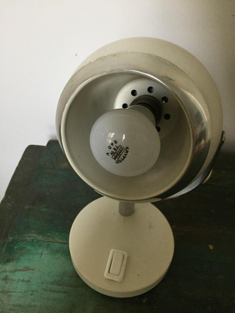Nice Aluminor White Eyeball Vintage Lamp of the 70s