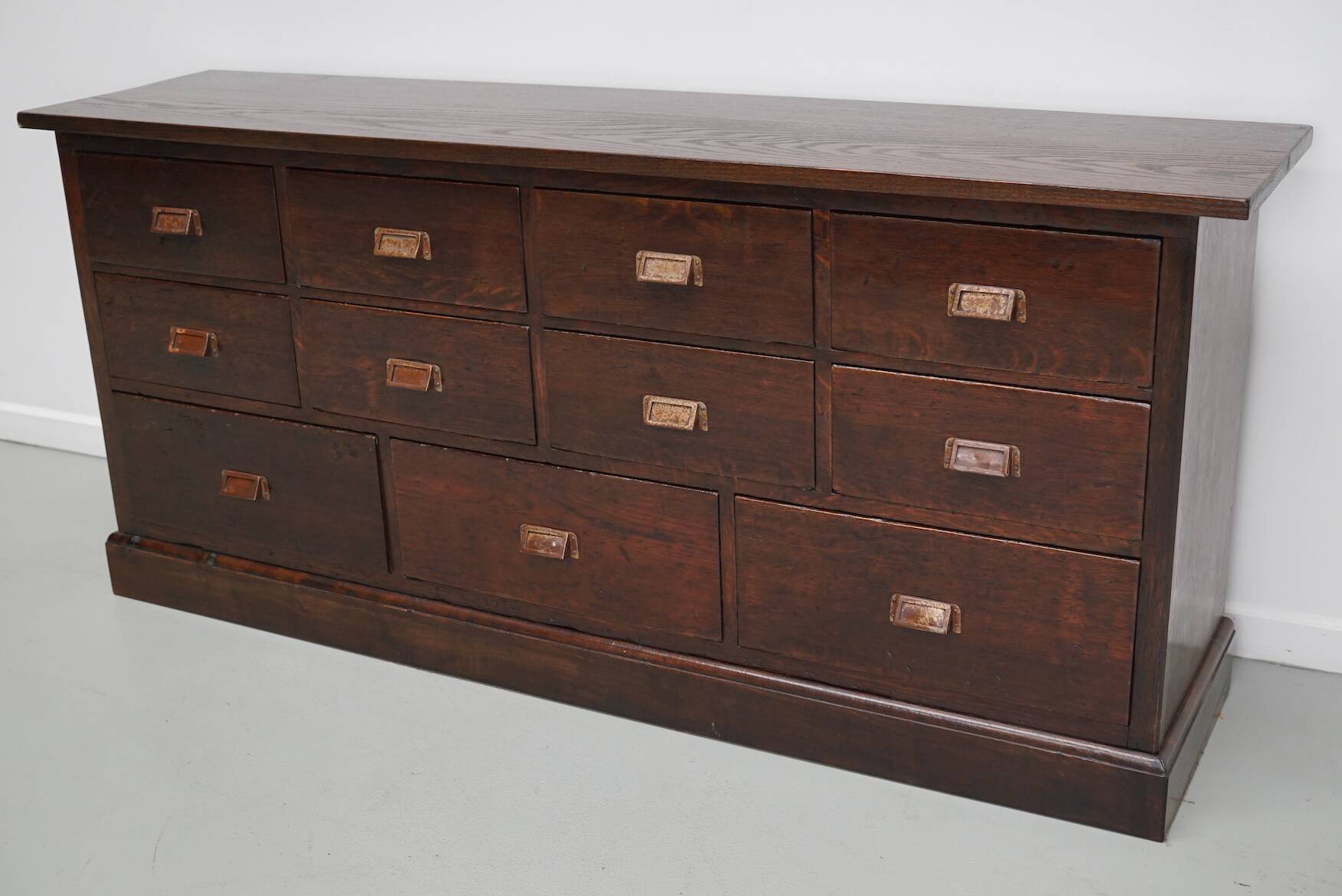 Vintage Dutch Oak Apothecary/Shop Cabinet, 1950s
