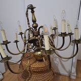 Antique chandelier in 12-pointed brass