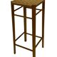Vintage plant stand stool 1960s in oak with woven seat