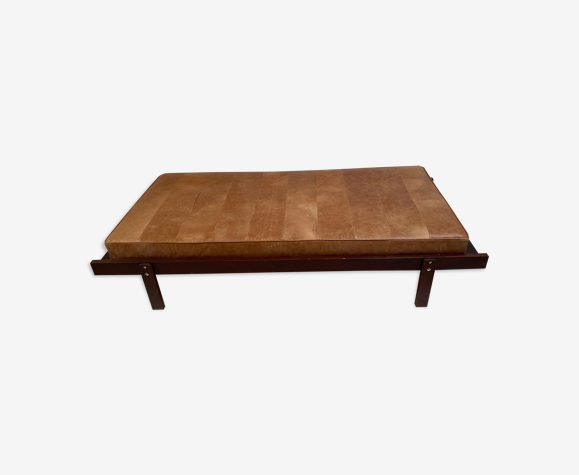 Daybed en cuir cognac