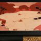 Set of three nesting tables with Asian decor, blackened wood, circa 1920.