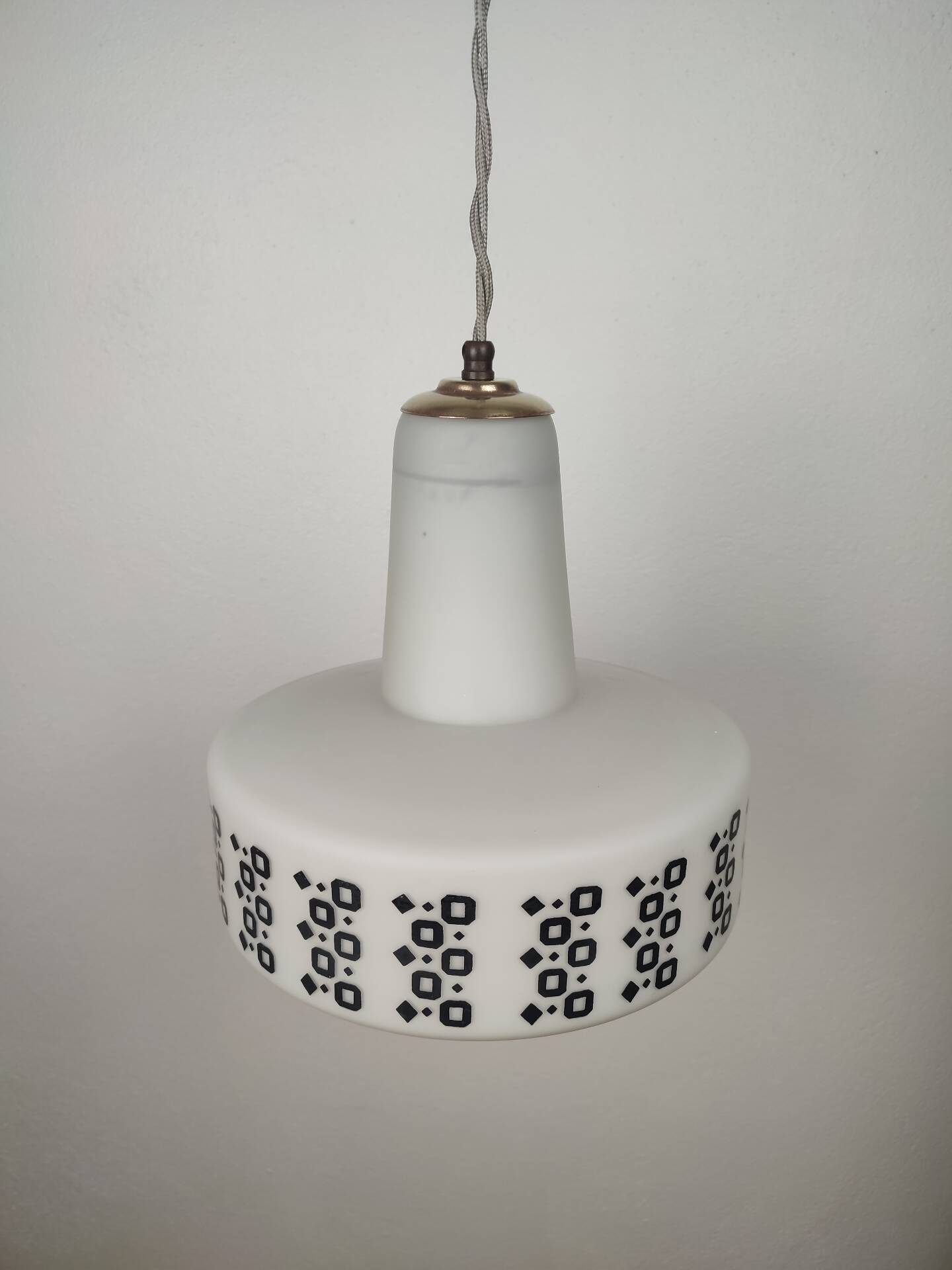 Suspension UFO Space Age in Opaline Glass – Italy, 1960s/70s