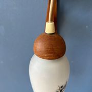 Teak wood wall lamp