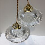 Pair of holophanous glass suspensions
