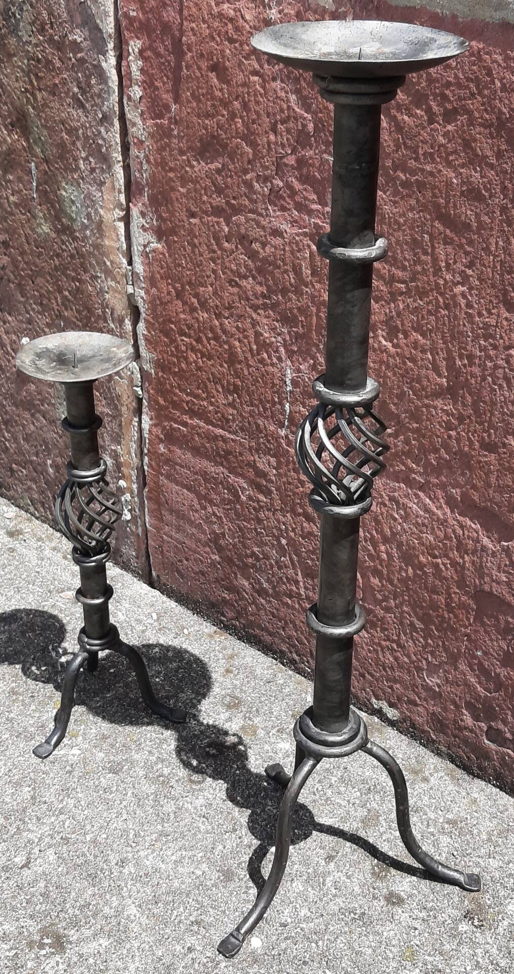 Candle holder or wrought iron candlestick (Height 41 cm)
