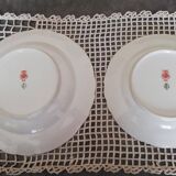 Lot deux plats ronds vintages porcelaine Bohème