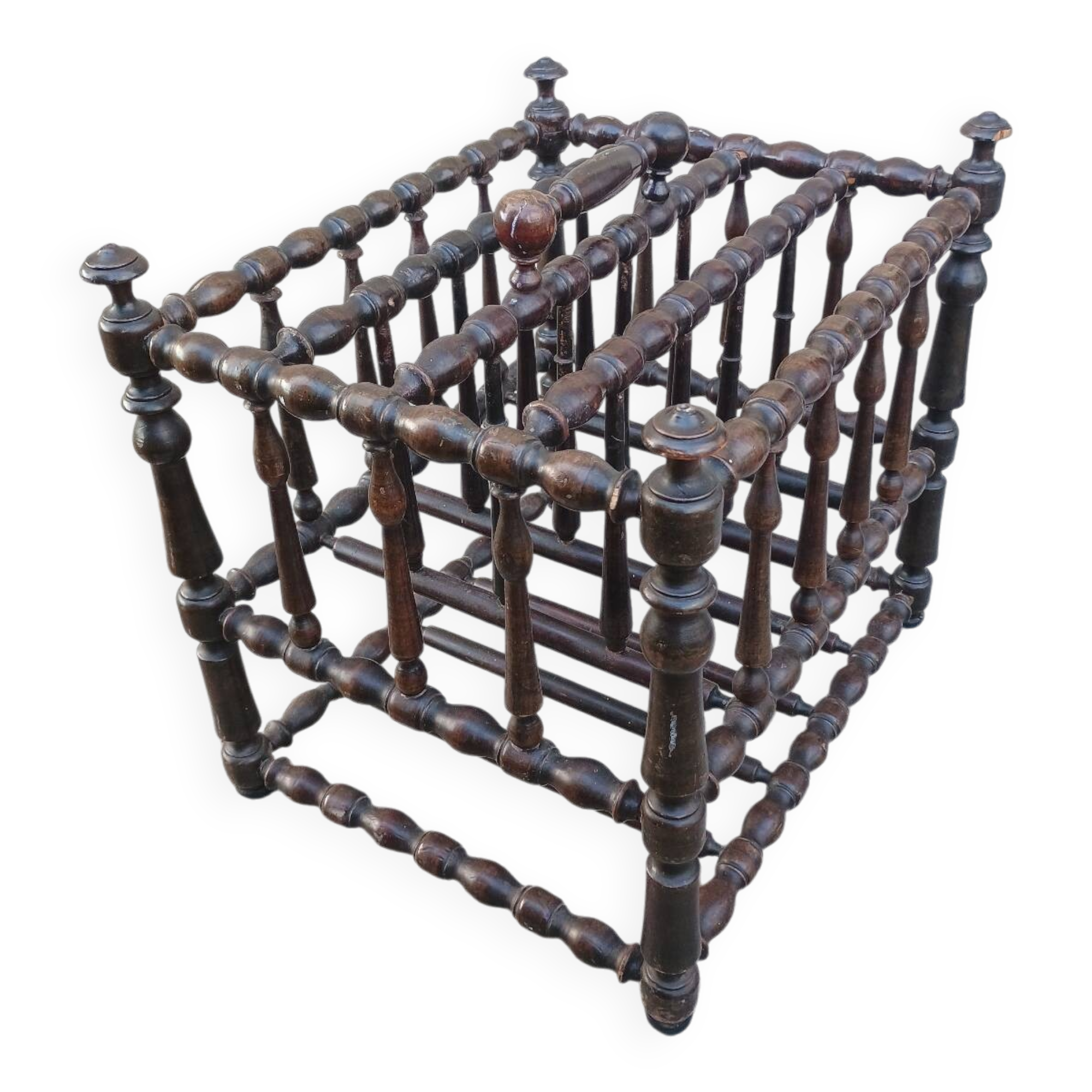 Napoleon I turned mahogany wood magazine or music sheet rack