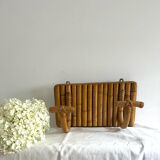 Rattan coat rack